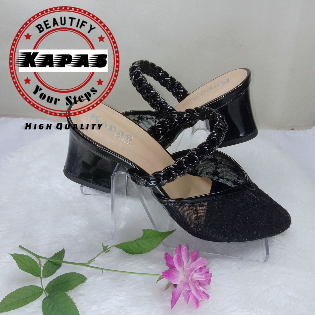 Sendal Heels Brukat Kepang Ks062