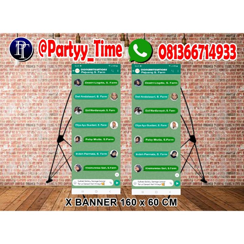 x banner wisuda custom desain