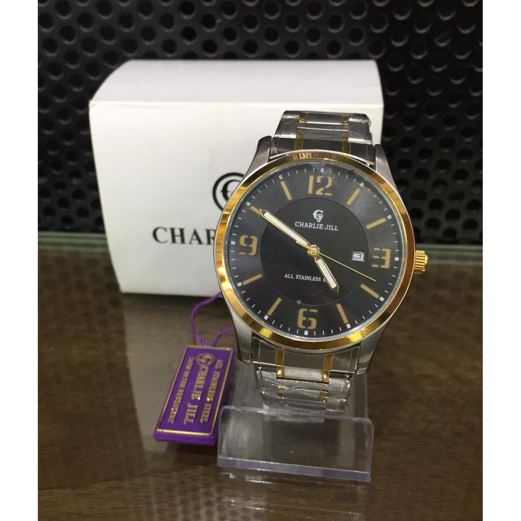 JAM TANGAN PRIA CHARLIE JILL 1541M SILVER GOLD ORIGINAL