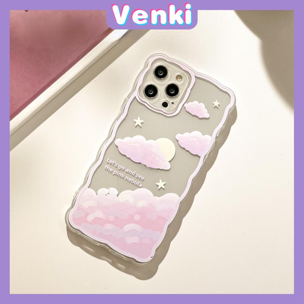 iPhone Case Silicone Soft Case Clear Case Wave Airbag Shockproof Camera Cover Protection Pink Cloud Compatible For iPhone 11 iPhone 13 Pro Max iPhone 12 Pro Max iPhone 7 Plus xr