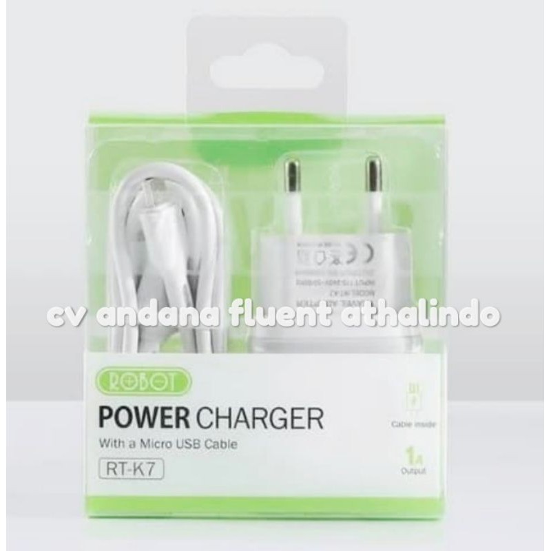 charger hp bagus cas robot RT-K7 + kabel micro cas bagus