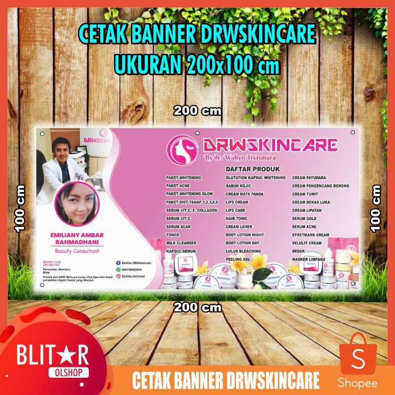Cetak Banner Drwskincare Ukuran 200x100 Cm Shopee Indonesia