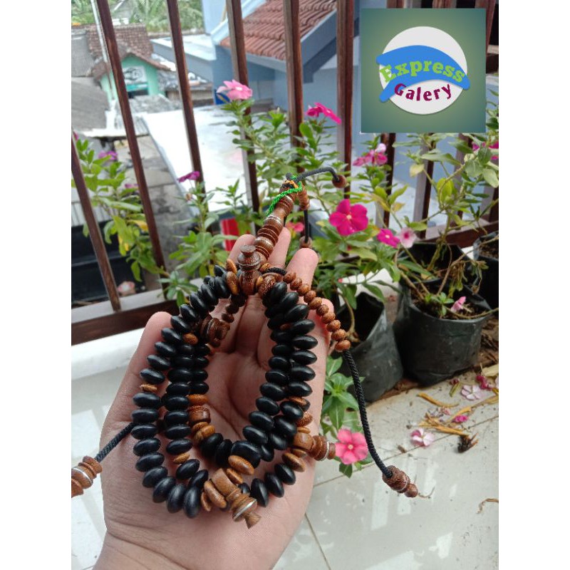tasbih tijani kombinasi kelor hitam + kelor emas B 10