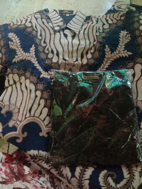 Tadakara Dongker Kemeja Batik Pria Full Furing Bahan Katun Halus Baturaden