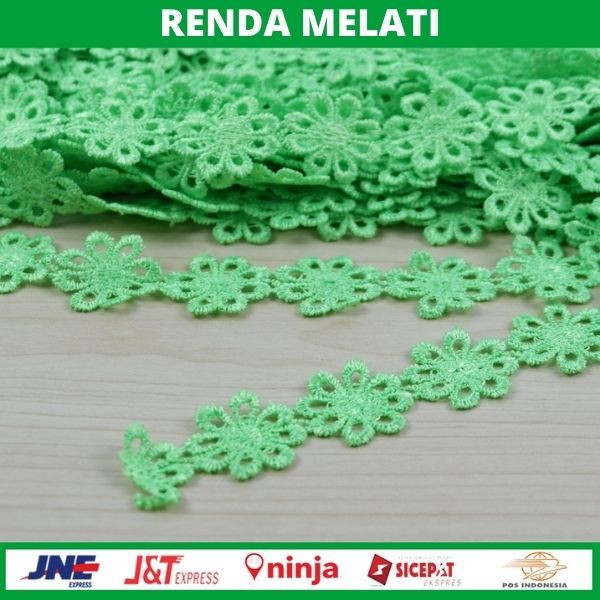 COD Renda Melati Giper/Gyper Terlaris Isi 15yard Tanpa Papan PER ROLL Untuk Hiasan Pakaian Mukena