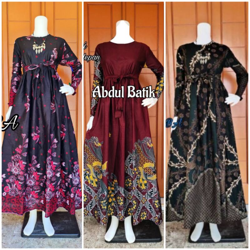 MS GAMIS BATIK SRIWEDARI MAXI BUMIL/BUSUI KATUN SOGAN ALLSIZE &amp; JUMBO