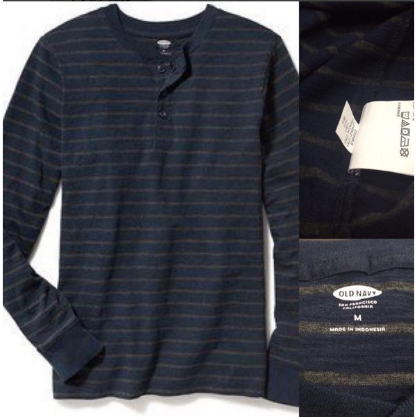 Kaos Lengan Panjang Pria OLDNAVY Long Sleeve Henley Kaos Lengan Panjang Pria OLDNAVY Long Sleeve Henley