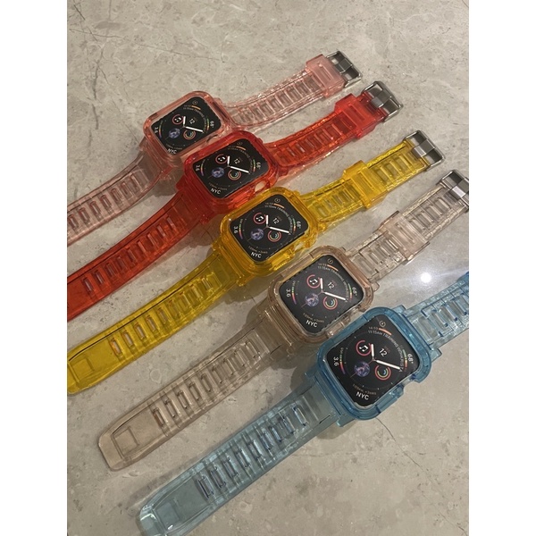 GLACIER STRAP IWATCH (SERIES 1 - 7 / SE ) STRAP TRANSPARAN COLOUR 19 WARNA ALL SERIES IWATCH ! HOT PRODUCT ! NEW COLOUR 2TONE COLOUR