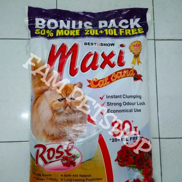 Pasir Maxi Cat Sand 30Lt - Pasir Kucing / Cat Sand