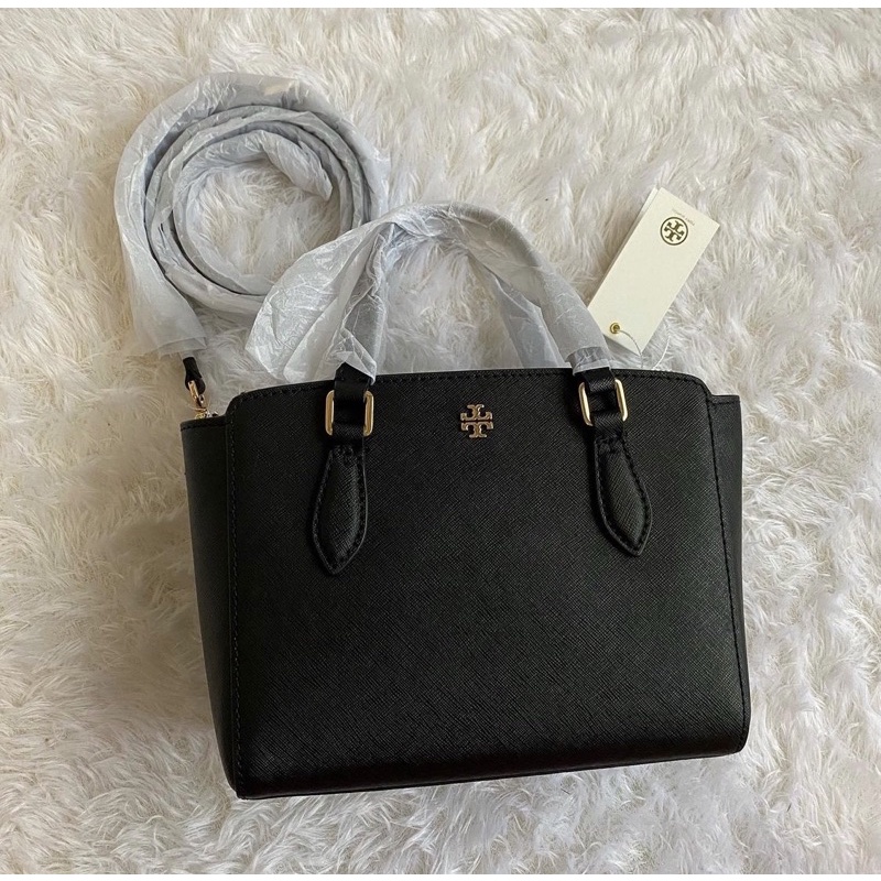 tory burch tb emerson mini top zip black