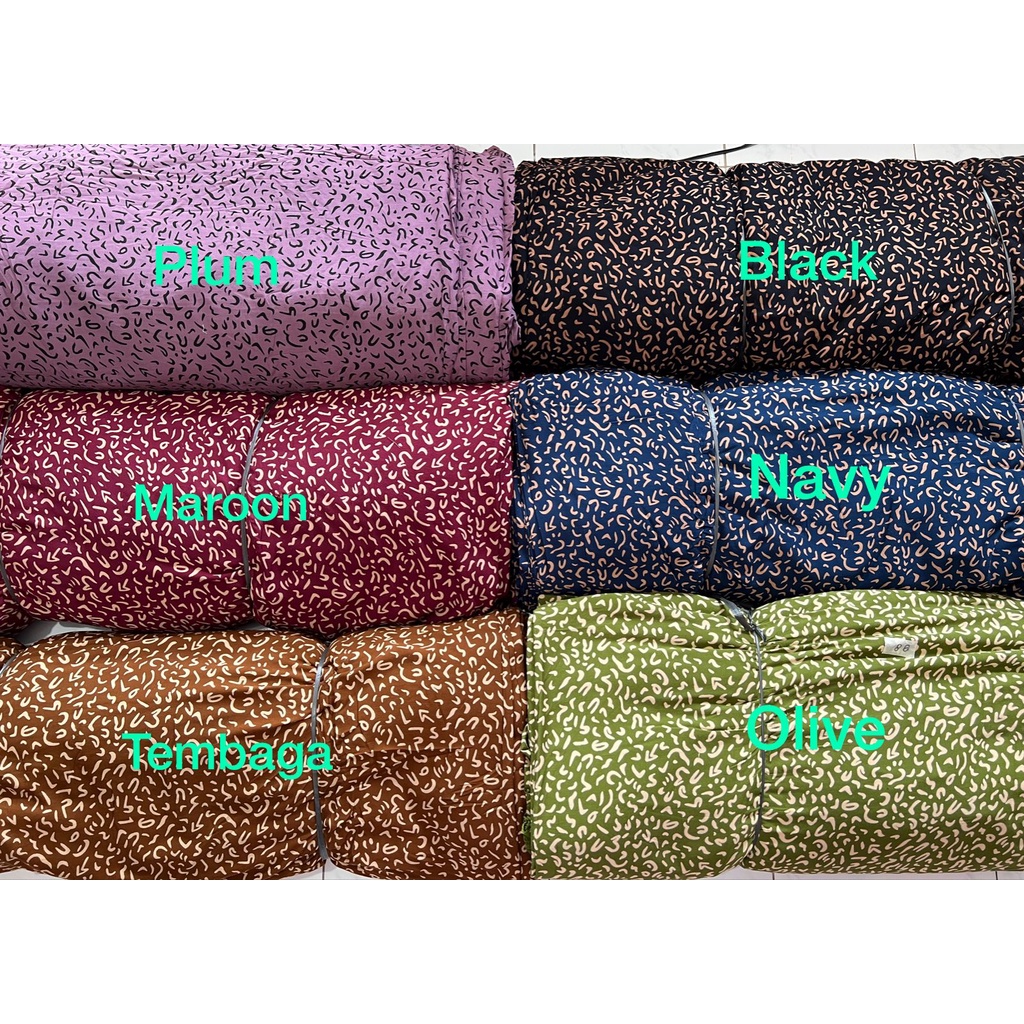 BISA COD // ECER KAIN METERAN // HARGA PER 0,5M // RAYON VISCOSE // MOTIF CACING KREMI POLKADOT DAIS