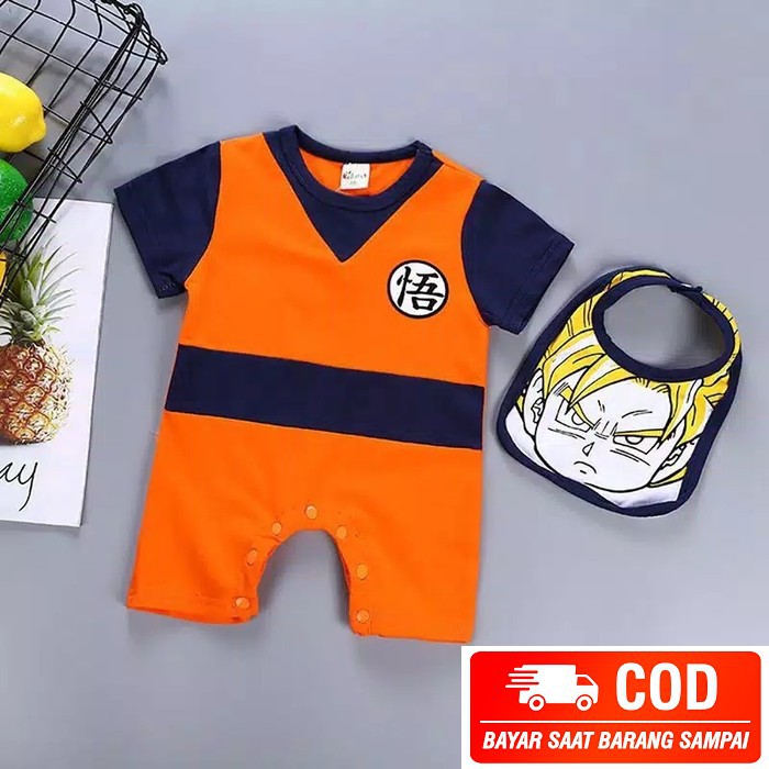 Jumpsuit Bayi Laki-Laki / Perempuan Tanpa Lengan Cantik TK188 Romper Dragon Ball For Baby Dengan B