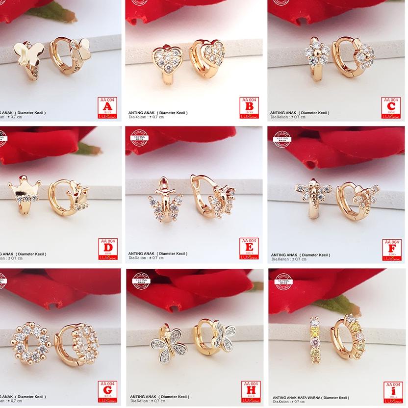 Harga Bersahabat.. AA 004 Anting Xuping Anak Diaameter Kecil Anting Ceplik Anak Mata Warna Perhiasan