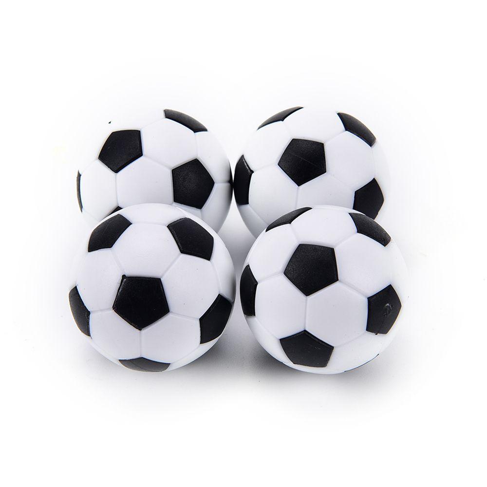 Rebuy 4pcs / Set Bola Sepak Meja Mini 32mm Warna Hitam + Putih Untuk Anak / Dewasa