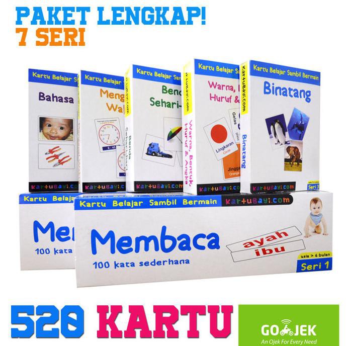 FlashCard Paket LENGKAP 520 Kartu - Indonesia, Inggris (Kartu Bayi)