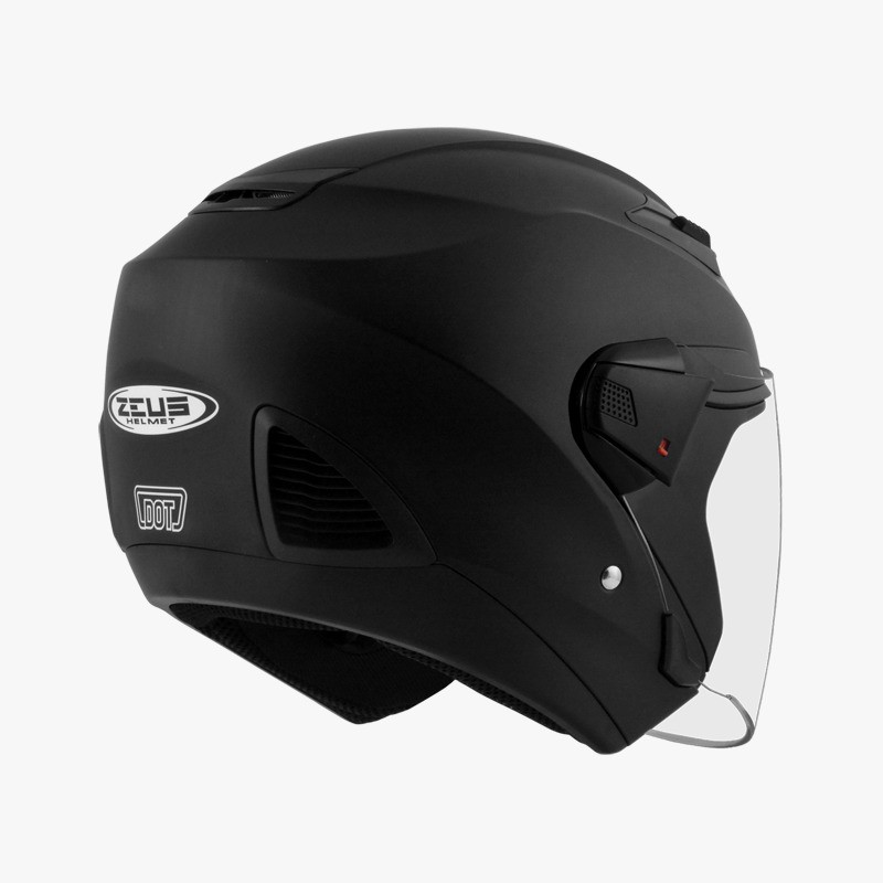 ZEUS ZS-611 MATT BLACK HALF FACE DOUBLE VISOR-1