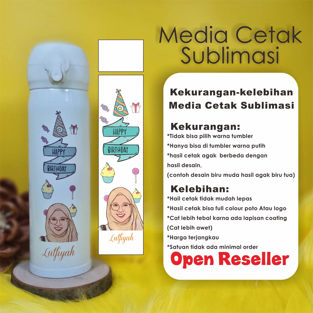 Souvenir Botol Tumber Niagara Custom Desain Grafir Nama dan Print Poto Suka suka