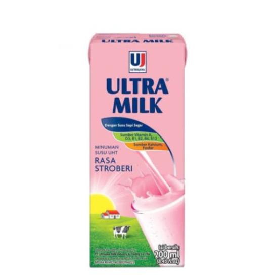 

READY COD Ultra 200 ml susu uht - Stroberi