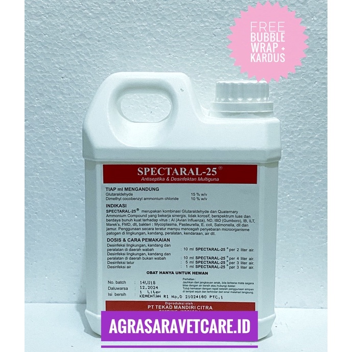 SPECTARAL- 25 1 Liter (Glutaraldehyd 15%) antiseptik dan desinfektan
