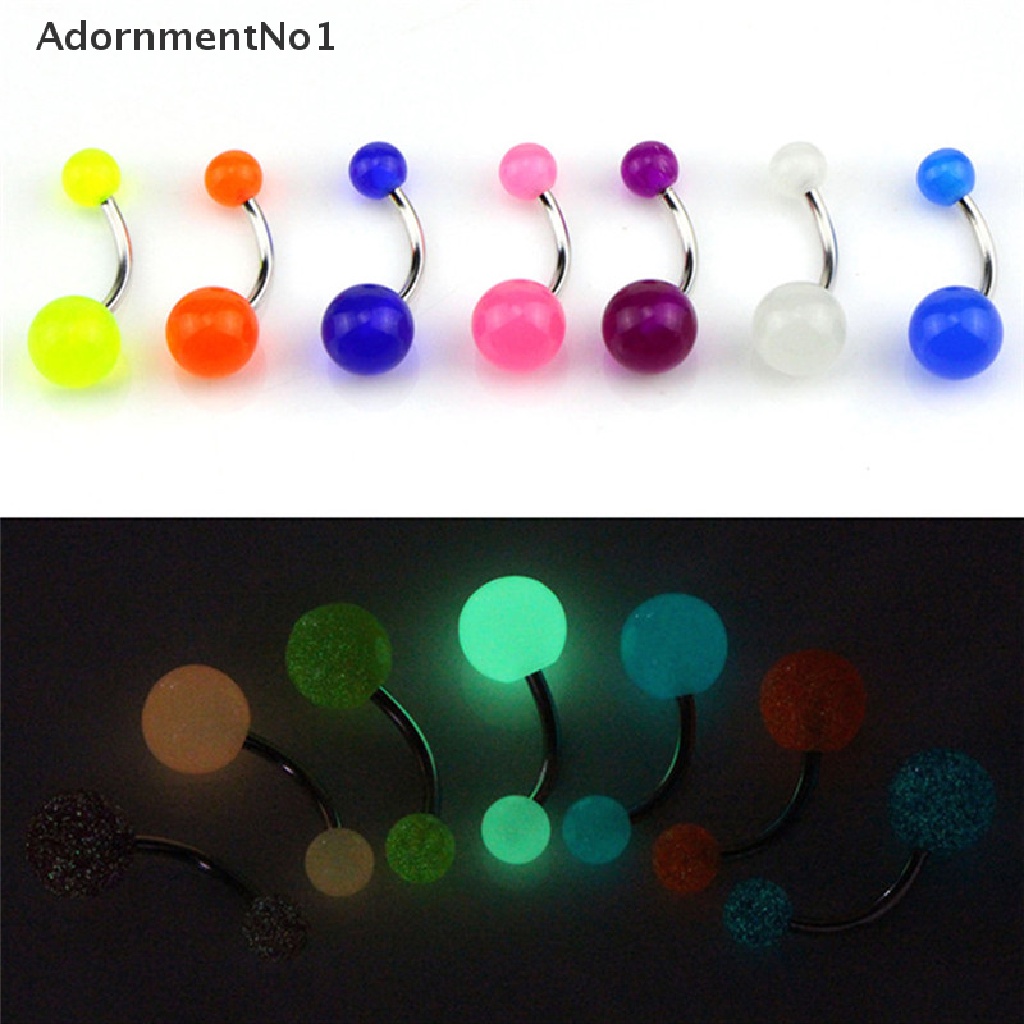 (AdornmentNo1) 7pcs / Set Anting Tindik Pusar Glow In The Dark Untuk Wanita