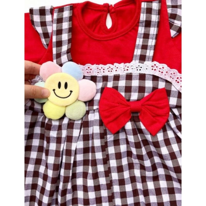 Gamis bayi lucu usia 3-12 bulan / bahan kain kaos motif bunga 3D / Gamis bayi murah