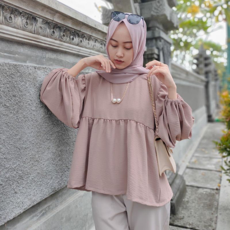 ALUVA.CLOTHES - Yura Blouse | Blouse Wanita | Puffy Blouse-3