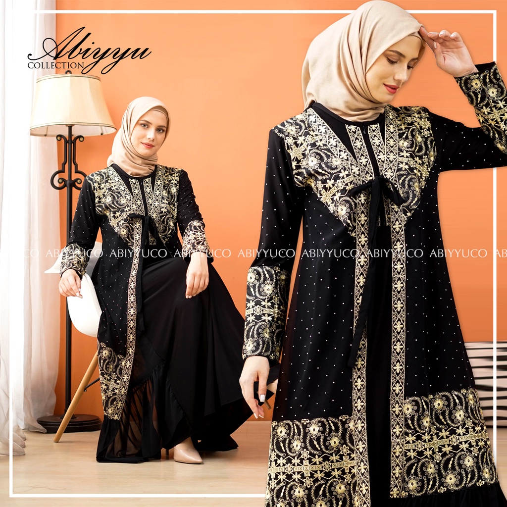 Abiyyuco TA9017 | Gamis Abaya Arabian Turki, Turkey Mewah, Turky Hitam dan Warna