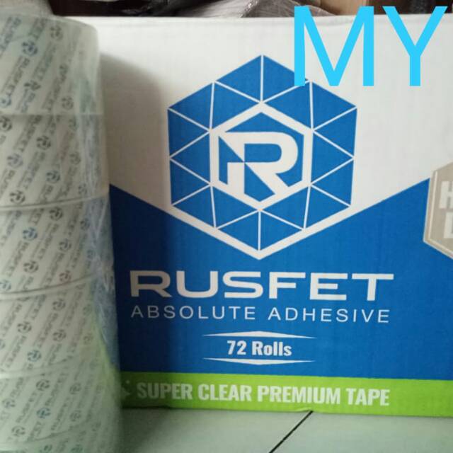 

Lakban bening transparan RUSFET uk.48mmx80yard