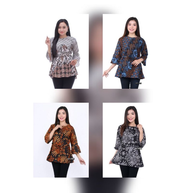 Zayn-19 Batik wanita ASJ SA HRB026 Kenongo Kemeja Tosca Pendek