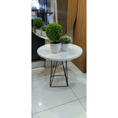 Meja sudut minimalist/ meja bulat kecil