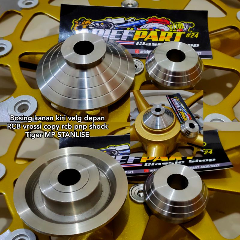 bos velg depan RCB pnp Tiger Megapro bos velg kanan kiri rcb depan stanlise pnp Tiger stanlise handm