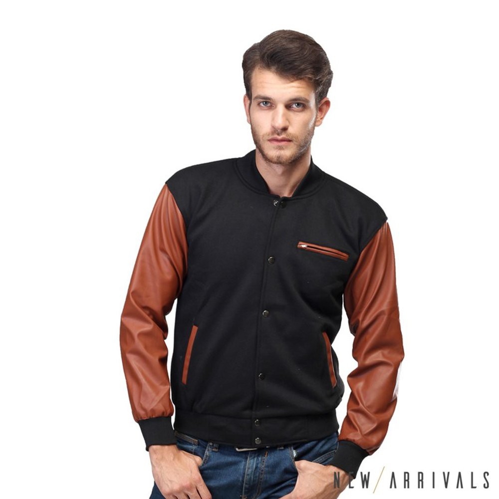 TERLARIS Jaket Original Pria Coklat | Brown Hitam | Black Jaket Keren