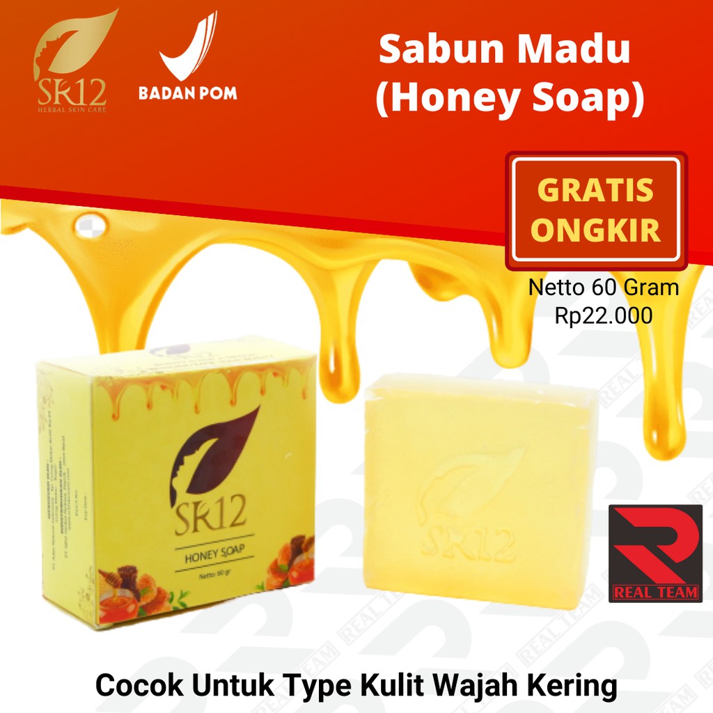 [HEMAT-GRATIS ONGKIR] HONEY SOAP SR12 - SABUN MADU - MENCERAHKAN DAN MELEMBABKAN KULIT KERING