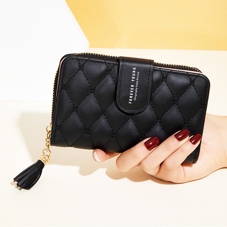 DOMPET LIPAT WANITA KECIL KULIT HITAM CARNIOLA IMPORT WA400B5 MINI PREMIUM SLOT KARTU FASHION UANG PENDEK CEWEK KOREA KEKINIAN REMAJA MURAH SIMPLE LUCU