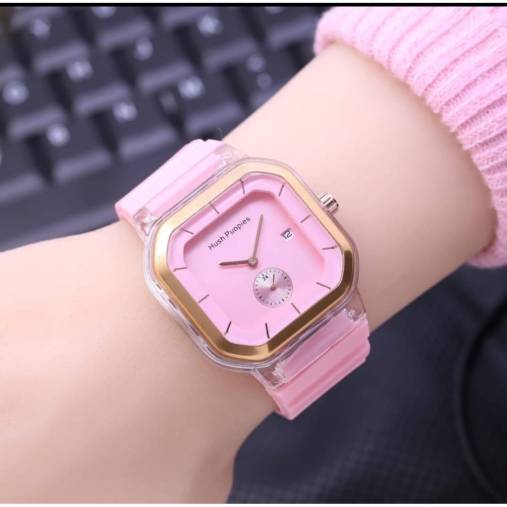 Jam Tangan Wanita Hush Puppies Tanggal Aktif Kotak 8640 New Model Terbaru