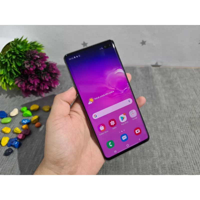 SAMSUNG S10 plus ram 8/128gb black dual sim ex sein no minus joss