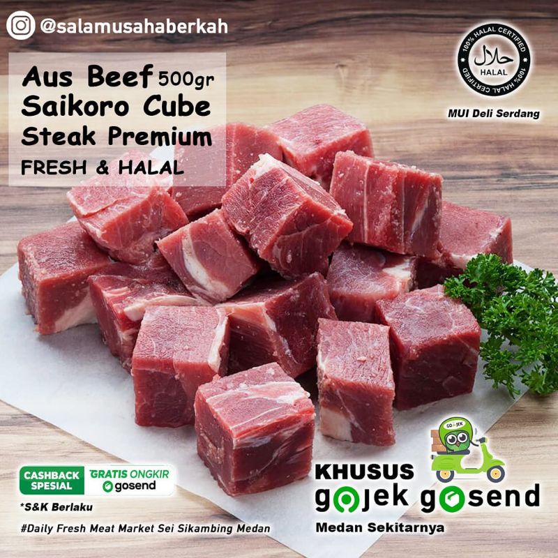 

Daging Sapi Cube Saikoro Australian Beef Fresh Premium Halal