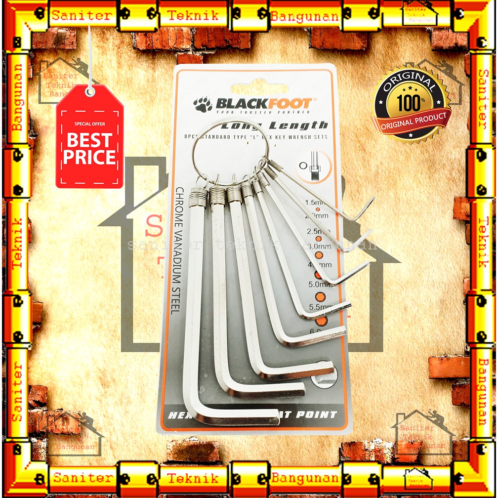 KUNCI L SET BLACKFOOT-HEX KEY 8 PCS