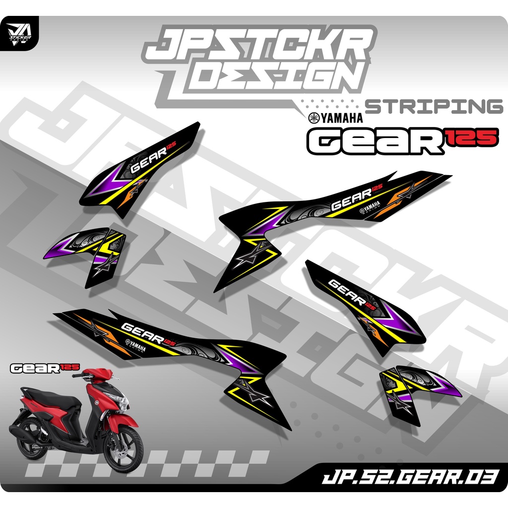 GEAR STICKER STRIPING YAMAHA GEAR 125 - STIKER MOTOR YAMAHA GEAR 125 LIST VARIASI HOLOGRAM (JP.S2) 0
