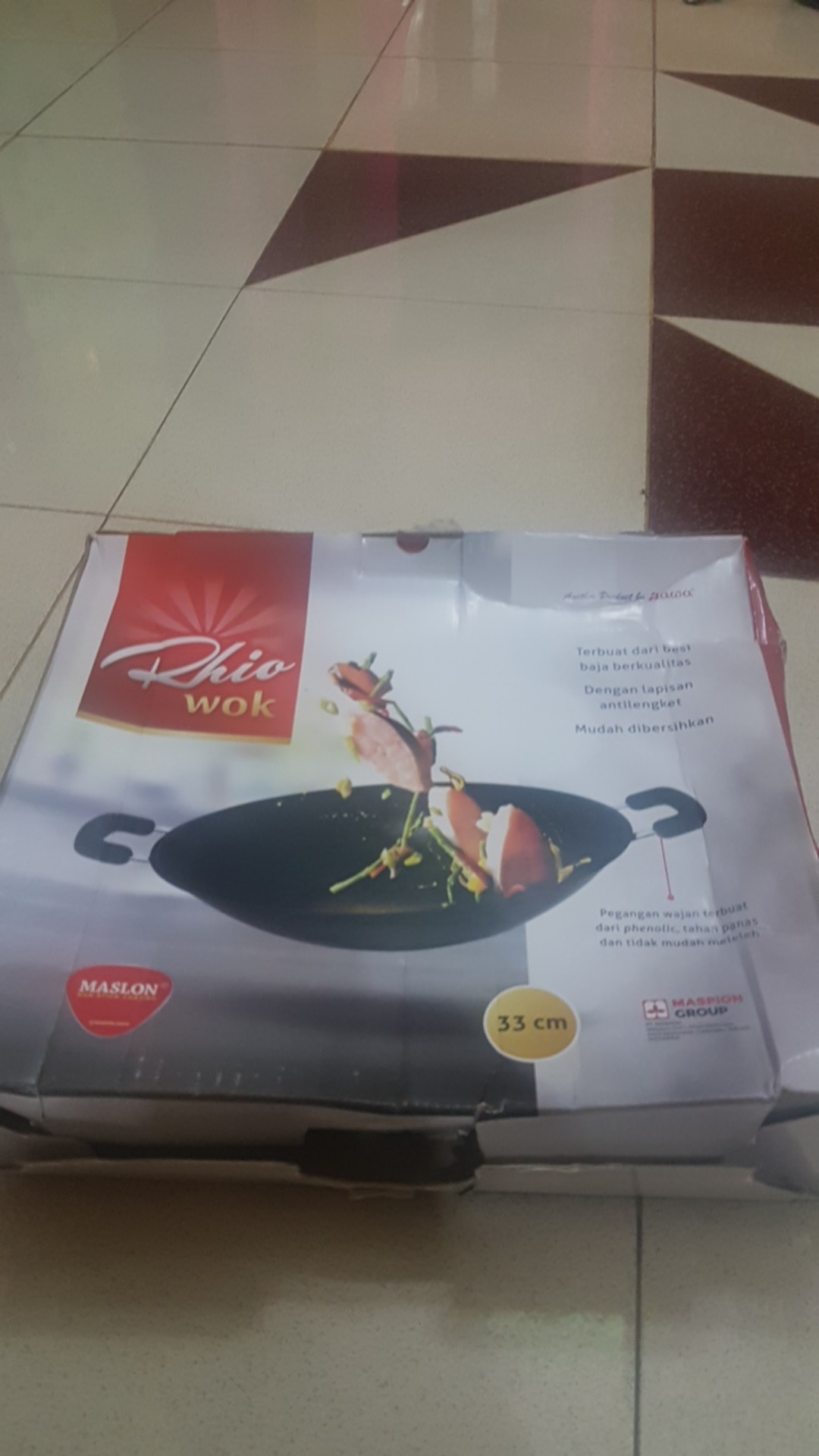 Maspion Wajan Rhio Wok 33 Cm - Wajan Besi Antilengket Ekonomis