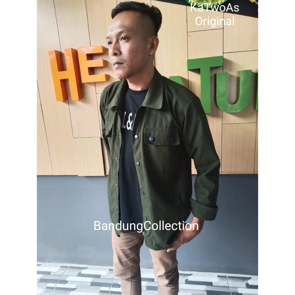 SEMI PARKA TRACKER ORIGINAL_JAKET PARKA KASUAL_HIJAU ARMY