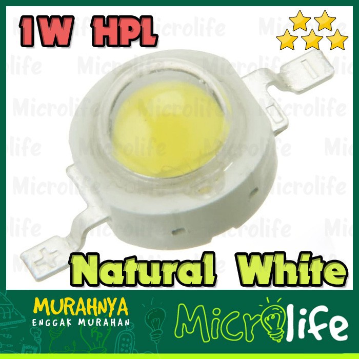 1 Watt Natural White 4000 - 4500 K 3.2v 33 mil Putih Natural HPL