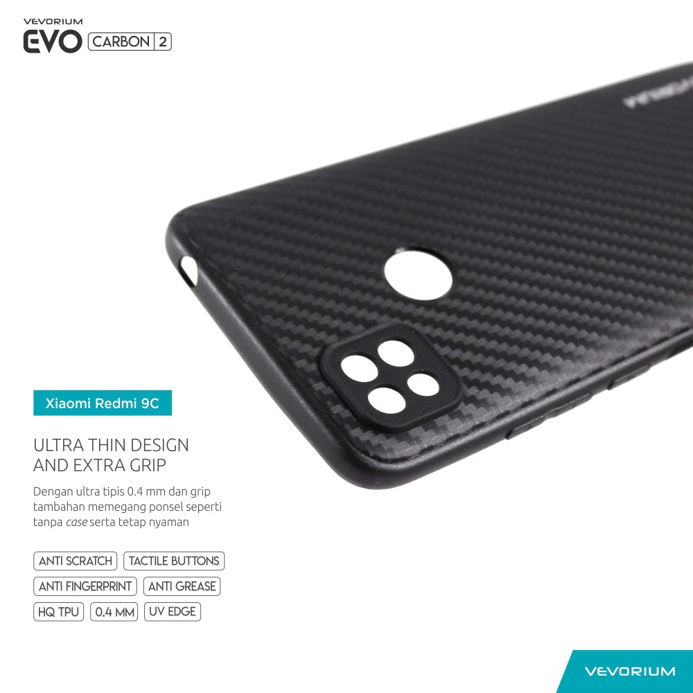 VEVORIUM EVO CARBON Xiaomi Redmi 9C Soft Case Softcase Premium Tekstur