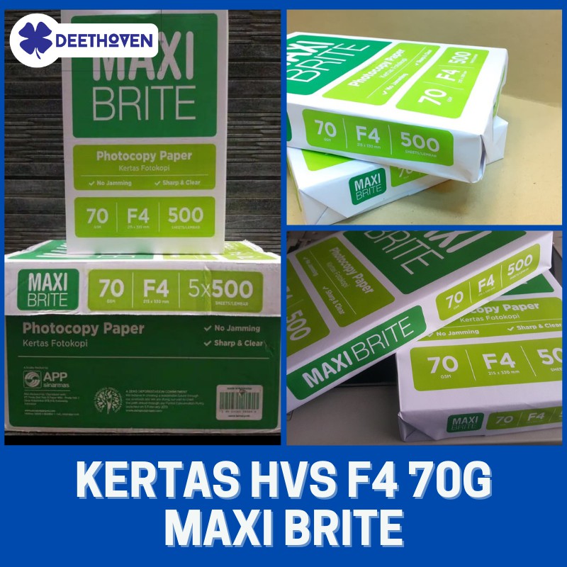 Jual Kertas Hvs Maxi Brite Folio F Gsm Ukuran F Gr Rim Indonesia Shopee Indonesia