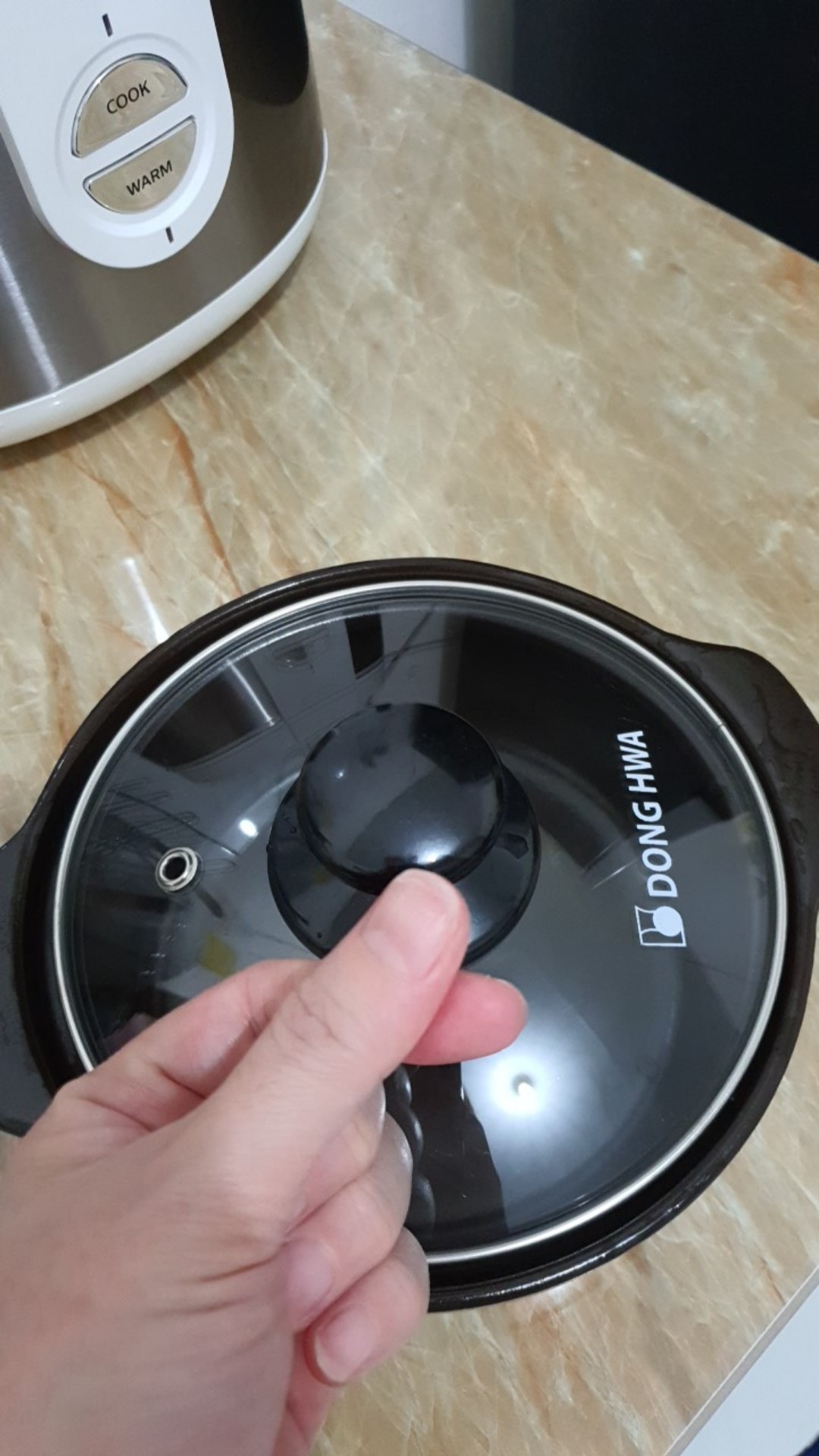Dong Hwa  Panci Mangkok Keramik Korea Tutup Kaca Ttukbeqhi Ceramic Pot