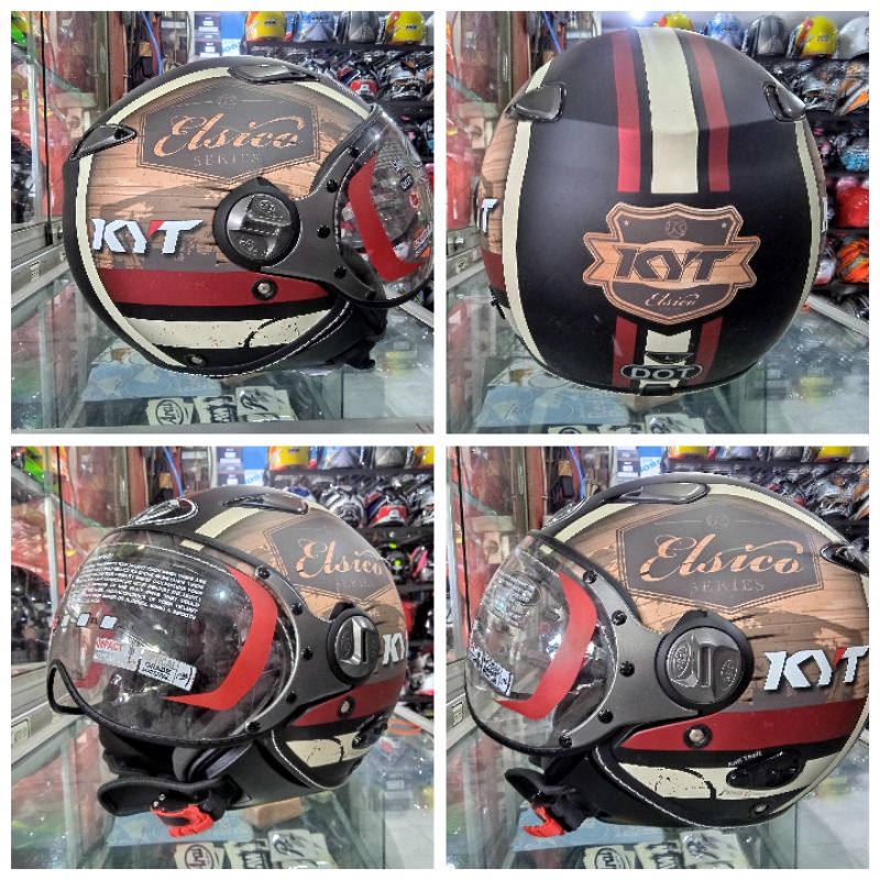 KYT ELSICO #4 BLACK DOFF/CREAM