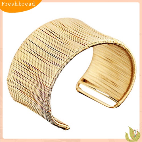 [TERLARIS]Women's Handmade Wire Opening Bangle Punk Golden Silver Alloy Upper Arm Bracelet