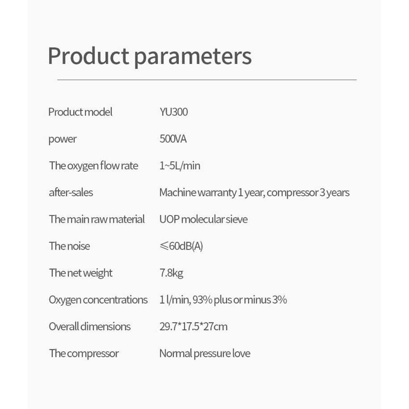 Oxygen Concentrator yuwell YU300