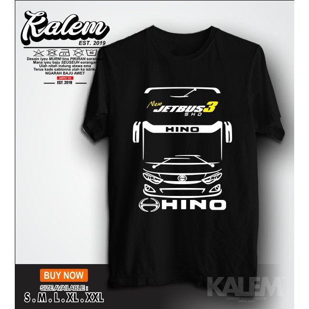Kaos Baju Bismania Jetbus 3 HINO SHD Vector - KALEM Clothing -Esthercloth -Mawar