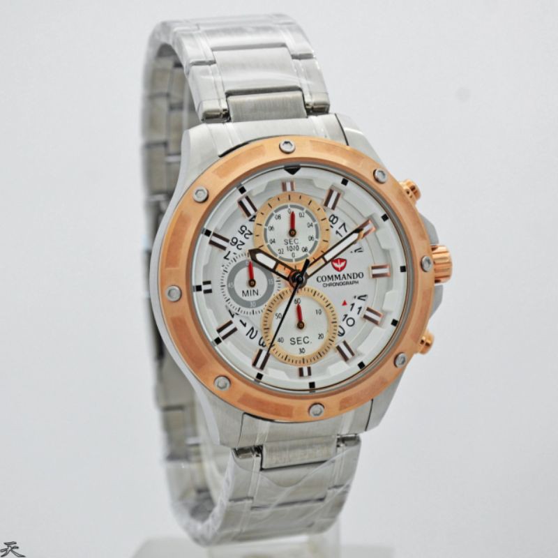 COMMANDO CM6009MSR CHRONO AKTIF ORIGINAL RANTAI STAINLESS